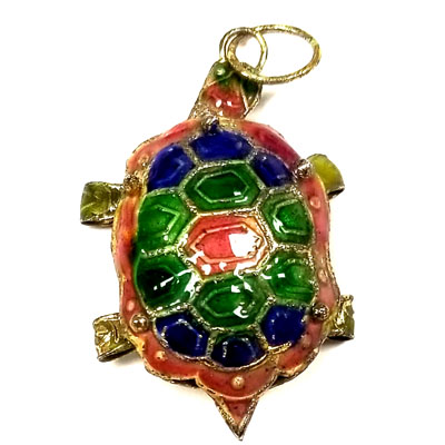 ENAMEL TURTLE 25X35MM RUST RED